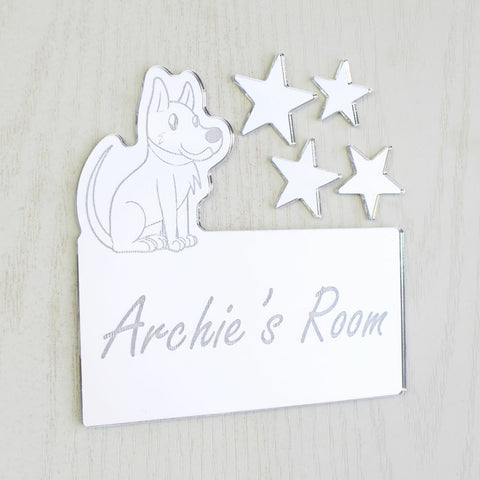 Personalised Dog Door Name Plaque Boy Girls Bedroom Room Sign