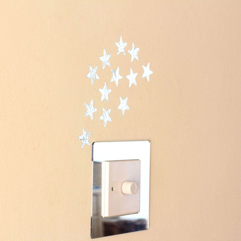 12 Mirror Silver Stars