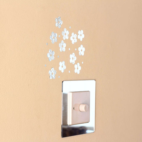 12 Mirror Silver Flowers