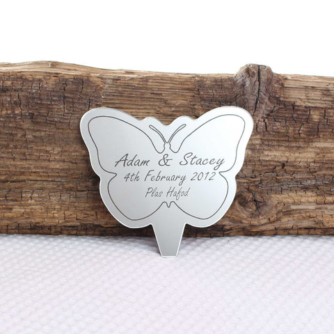 Personalised Butterfly Mirror Cake Topper