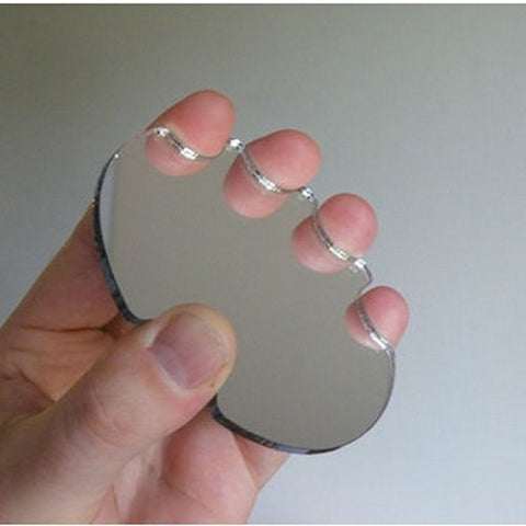 Ergonomic acrylic shaving mirror