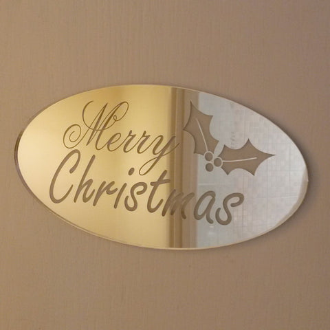 Mirror Merry Christmas Plaque