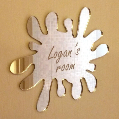 Splat Mirror Personalised Plaque