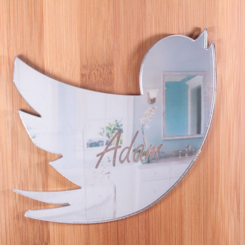 Personalised Mirror Bird Plaque