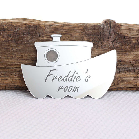 Ship Boat Mirror Set Personalised Plaque