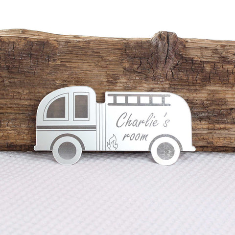Personalised Fire Engine Mirror Set