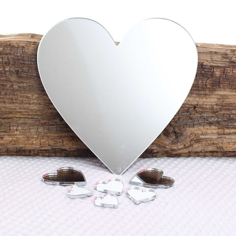 Mirror Acrylic Heart Wall Art Set