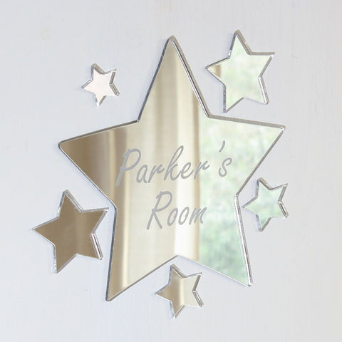 Slanted Star Mirror Set Personalised Plaque