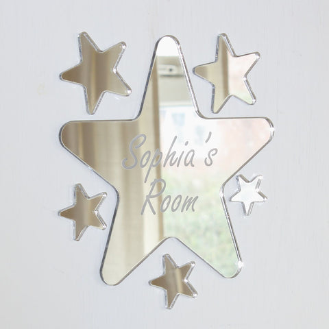 Rounded Star Mirror Set Personalised Plaque