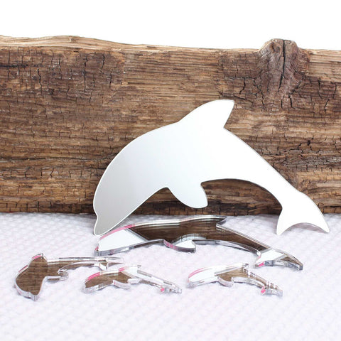 Mirror Acrylic Dolphin Wall Art Set