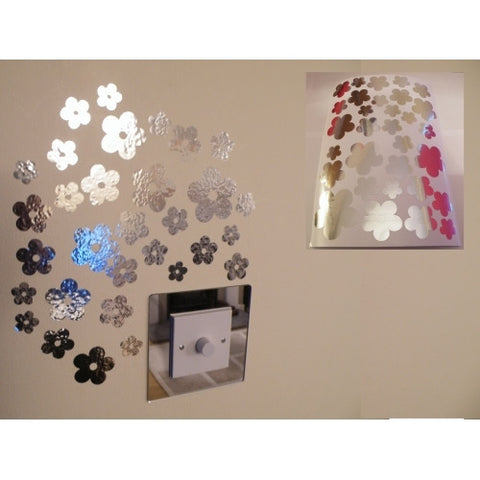 Mirror Flowers Wall Stickers