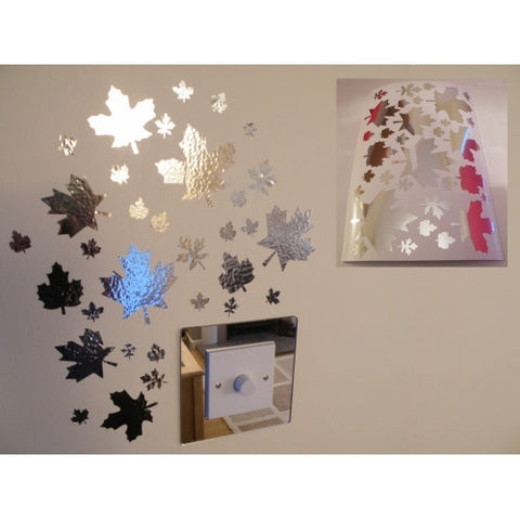 Mirror Leaves Wall Stickers