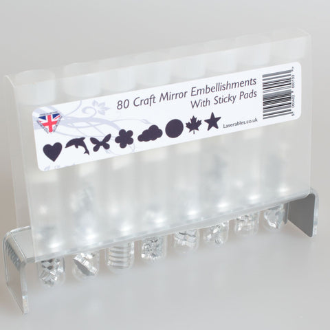80 Piece Mirrored Acrylic Embellishment Set