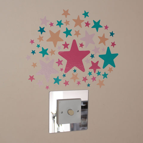 66 Stars Pink Green Yellow