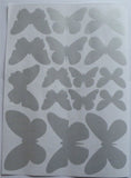 Chrome Mirror Reflective or Frosted Butterfly Wall Vinyl Stickers