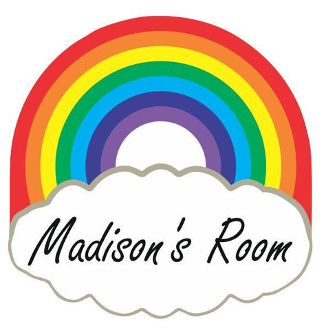 Rainbow Personalised Printed Acrylic Door Name Plaque