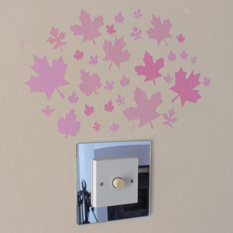 32 Rose Quartz Pink Leaf Stickers