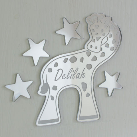 Giraffe Mirror Set Personalised Plaque