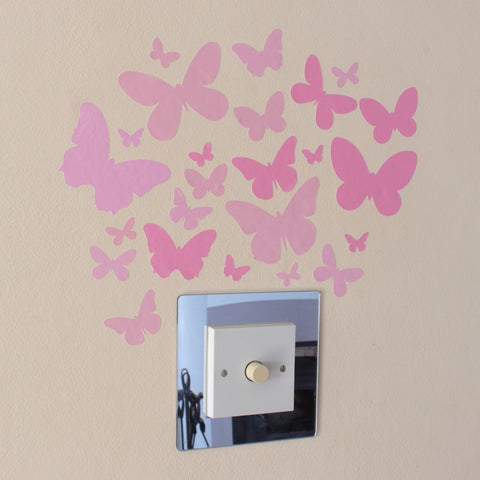 Copy of 24 Butterfly Rose Quartz Pink Decal Art Stickers