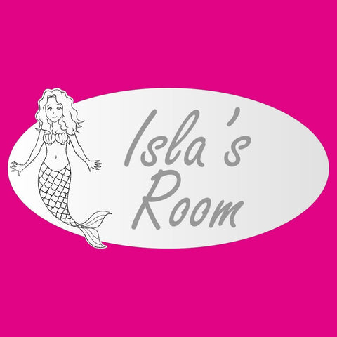 Personalised Mirror Acrylic Mermaid Door Name Plaque sign