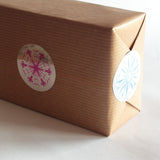 Metallic Round Snowflake Christmas Stickers