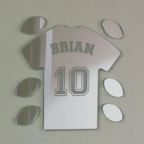Personalised Mirror Rugby Ball T-shirt Set