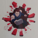Football, Tennis or Super Hero Smashing through Brick Wall Door or Wall Art Sticker