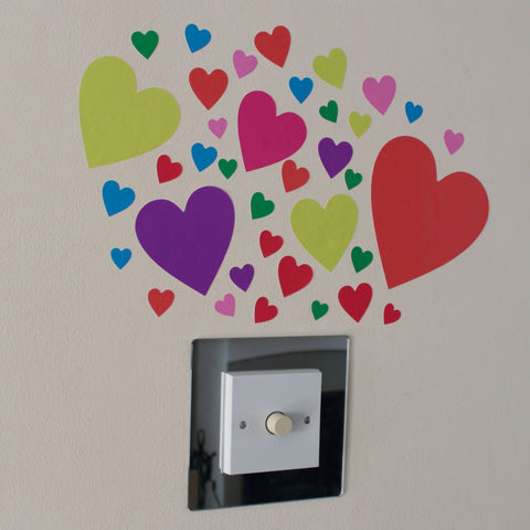 37 Multi Colour Heart Stickers