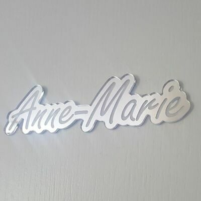 Personalised Mirror Letters Word Door Name Plaque Girl Boy Bedroom Room Sign